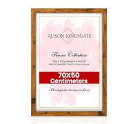 Alison Kingsgate Modern 70X50CM Rustic Oak Picture Frame - Engineered Wood Photo Frame with Shatterproof Perspex Front - Ideal for Posters, Certificates & Artwork - Wall Mount or Tabletop Display
