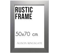 Alison Kingsgate Modern 70X50CM Silver Photo Frame-Engineered Wood Picture Frames with Shatterproof Perspex - Ideal for Certificates & Artwork- Wall Mount - Multiple Sizes & Colours Available