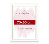 Alison Kingsgate Modern 70X50CM WHITE Photo Frame-Engineered Wood Picture Frames with Shatterproof Perspex - Ideal for Certificates & Artwork- Wall Mount- Multiple Sizes & Colours Available