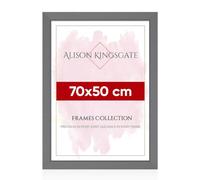 Alison Kingsgate Modern 70X50CMCM Dark Grey Photo Frame-Engineered Wood Picture Frames with Shatterproof Perspex - Ideal for Certificates & Artwork- Wall Mount - Multiple Sizes & Colours Available