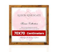 Alison Kingsgate Modern 70x70 CM - Rustic Oak Picture Frames - Engineered Wood Photo Frame with Shatterproof Perspex Front - Ideal for Posters, Certificates & Artwork - Wall Mount or Tabletop Display