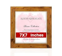 Alison Kingsgate Modern 7x7 - Rustic Oak Picture Frames - Engineered Wood Photo Frame with Shatterproof Perspex Front - Ideal for Posters, Certificates & Artwork - Wall Mount or Tabletop Display