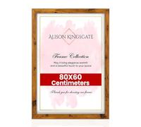Alison Kingsgate Modern 80X60CM Rustic Oak Picture Frame - Engineered Wood Photo Frame with Shatterproof Perspex Front - Ideal for Posters, Certificates & Artwork - Wall Mount or Tabletop Display