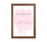 Alison Kingsgate Modern 90X60CM Walnut Picture Frames- Engineered Wood Photo Frame with Shatterproof Perspex Front- Ideal for Posters, Certificates & Artwork- Wall Mount or Tabletop Display