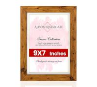 Alison Kingsgate Modern 9X7 Rustic Oak Picture Frame - Engineered Wood Photo Frame with Shatterproof Perspex Front - Ideal for Posters, Certificates & Artwork - Wall Mount or Tabletop Display