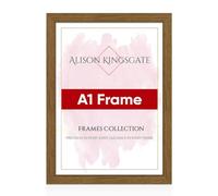 Alison Kingsgate Modern A1 OAK Photo Frame-Engineered Wood Picture Frames with Shatterproof Perspex - Ideal for Artwork-Wall Mount or Tabletop - Multiple Sizes & Colours Available