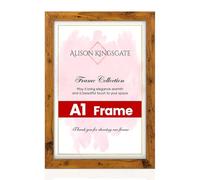 Alison Kingsgate Modern A1 Rustic Oak Picture Frame - Engineered Wood Photo Frame with Shatterproof Perspex Front - Ideal for Posters, Certificates & Artwork - Wall Mount or Tabletop Display