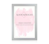 Alison Kingsgate Modern A1 Silver Picture Frame - Engineered Wood Photo Frame with Shatterproof Perspex Front - Ideal for Posters, Certificates & Artwork - Wall Mount or Tabletop Display
