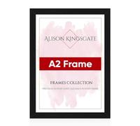 Alison Kingsgate Modern A2 Black Picture Frame - Engineered Wood Photo Frame with Shatterproof Perspex Front - Ideal for Posters, Certificates & Artwork