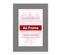 Alison Kingsgate Modern A4 Dark grey Picture Frame - Engineered Wood Photo Frame with Shatterproof Perspex Front - Ideal for Posters, Certificates & Artwork