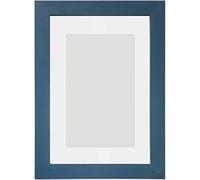 Alison Kingsgate Navy Blue 10x8 Frame With Mount For 8x6 Size (15.24 x 20.32cm) - Modern Design Navy Blue 10x8 Picture Frame With Mount with Safe Perspex Front & Wall Hanging Hooks - Handmade Frames