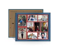 Alison Kingsgate Navy Blue 20x16 Photo frames for multiple pictures - 9 Apertures Collage Frame with Crimson Mount - Holds (2x) 7x5 & (7x) 6x4 Photos - Engineered Wood & Perspex