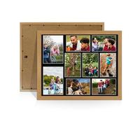 Alison Kingsgate Oak 20x16 Photo frames for multiple pictures - 9 Apertures Collage Frame with Black Mount - Holds (2x) 7x5 & (7x) 6x4 Photos - Engineered Wood & Perspex