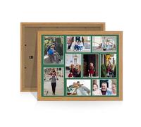 Alison Kingsgate Oak 20x16 Photo frames for multiple pictures -9 Apertures Collage Frame with Emerald Mount - Holds (2x) 7x5 & (7x) 6x4 Photos - Engineered Wood & Perspex