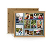 Alison Kingsgate Oak 20x16 Photo frames for multiple pictures - 9 Apertures Collage Frame with Pompadour Mount - Holds (2x) 7x5 & (7x) 6x4 Photos - Engineered Wood & Perspex