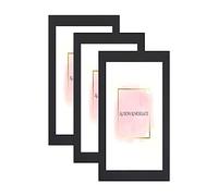 Alison Kingsgate Pack of 3 Matte Black 15x10 Inch Frame With Safe Perspex Front - Set of 3 15" x 10" (38.1 x 25.4cm) Matte Black Frames - Display Portrait & Landscape - Handmade Frames