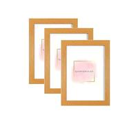 Alison Kingsgate Pack of 3 Oak 80x60cm Frame With Safe Perspex Front - Set of 3 80 x 60 CM (31.5" x 23.6") Oak Frames - Display Portrait & Landscape - Handmade Frames