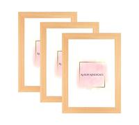 Alison Kingsgate Pack of 3 Pine 8x6 Inch Frame With Safe Perspex Front - Set of 3 8" x 6" (20.3 x 15.2cm) Pine Frames - Display Portrait & Landscape - Handmade Frames