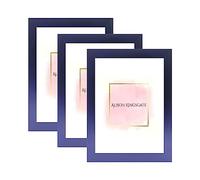 Alison Kingsgate Pack of 3 Purple 8x6 Inch Frame With Safe Perspex Front - Set of 3 8" x 6" (20.3 x 15.2cm) Purple Frames - Display Portrait & Landscape - Handmade Frames