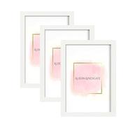 Alison Kingsgate Pack of 3 White 30x24 Inch Frame With Safe Perspex Front - Set of 3 30" x 24" (76.2 x 61cm) White Frames - Display Portrait & Landscape - Handmade Frames