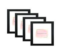 Alison Kingsgate Pack of 4 Square Black 30x30 Inch Frame With Safe Perspex Front - Set of 4 Black 30" x 30" (76.2 x 76.2cm) Square Frames - Display Portrait & Landscape - Handmade Frames