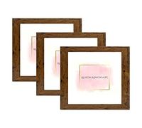 Alison Kingsgate Pack of 5 Square Rustic Oak 10x10 Inch Frame With Safe Perspex Front - Set of 5 10" x 10" (25.4 x 25.4cm) Square Frames - Display Portrait & Landscape