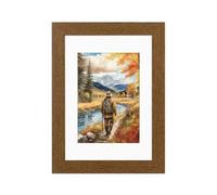 Alison Kingsgate Picture Frames With Mounts In multiple Sizes & Colour - UK Handmade Photo Frames With Safe Front And Wall Mounting Hooks (10 x 8 Frame With 8 x 6 Mount, Dark Oak)