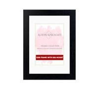 Alison Kingsgate Picture Frames With Mounts In multiple Sizes & Colour - UK Handmade Photo Frames With Safe Front And Wall Mounting Hooks (10 x 8 Frame With 8 x 6 Mount, Black)