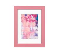 Alison Kingsgate Picture Frames With Mounts In multiple Sizes & Colour - UK Handmade Photo Frames With Safe Front And Wall Mounting Hooks (8 x 6 Frame With 7 x 5 Mount, Pink)