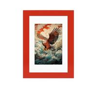 Alison Kingsgate Picture Frames With Mounts In multiple Sizes & Colour - UK Handmade Photo Frames With Safe Front And Wall Mounting Hooks (8 x 6 Frame With 7 x 5 Mount, Red)