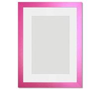 Alison Kingsgate Pink 10x8 Frame With Mount For 8x6 Size (15.24 x 20.32cm) - Modern Design Pink 10x8 Picture Frame With Mount with Safe Perspex Front & Wall Hanging Hooks - Handmade Frames