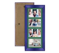 Alison Kingsgate Purple 50x20cm Photo frames for multiple pictures - 4 Apertures Collage Frame with Emerald Mount - Holds (4x) 6x4 Photos - Engineered Wood & Perspex