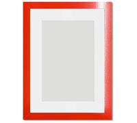Alison Kingsgate Red 10x8 Frame With Mount For 8x6 Size (15.24 x 20.32cm) - Modern Design Red 10x8 Picture Frame With Mount with Safe Perspex Front & Wall Hanging Hooks - Handmade Frames