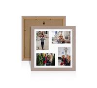 Alison Kingsgate Rose Gold 12x12 Photo frames for multiple pictures -4 Apertures Collage Frame with White Mount - Holds (4x) 6x4 Photos - Engineered Wood & Perspex