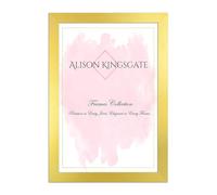 Alison Kingsgate Sleek 9X6 Picture Frame - Engineered Wood with Shatterproof Perspex Front -Perfect for Photos, Posters, Certificates -Suitable for Wall Mount or Tabletop Display - Gold