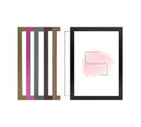 Alison Kingsgate Sleek Black 18x14 Frame With Clear Perspex Sheet and Wall Hanging Hooks - 18 x 14 Inch Black Photo Frame - Handmade Frames In Multiple Colors & Sizes