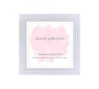 Alison Kingsgate Step 25X25CM White Picture Frames - Engineered Wood Photo Frame with Shatterproof Perspex - Suitable for Wall Hanging or Tabletop Display - Available Sizes A0 to 100X90CM