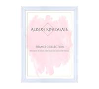 Alison Kingsgate Step 50X35CM White Picture Frames - Engineered Wood Photo Frame with Shatterproof Perspex - Suitable for Wall Hanging or Tabletop Display - Available Sizes A0 to 100X90CM