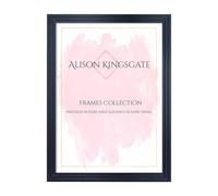 Alison Kingsgate Step 60X45CM Black Picture Frames - Engineered Wood Photo Frame with Shatterproof Perspex - Suitable for Wall Hanging or Tabletop Display - Available Sizes A0 to 100X90CM