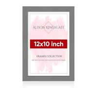 Alison Kingsgate Thin 12X10 Dark Grey Photo Frame-Engineered Wood Picture Frames with Shatterproof Perspex - Ideal for Certificates-Wall Mount or Tabletop - Multiple Sizes & Colours Available