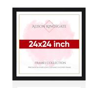 Alison Kingsgate Thin 24X24IN Black Photo Frame- Engineered Wood Picture Frames with Shatterproof Perspex - Ideal for Certificates & Artwork-Wall Mount or Tabletop - Multiple Sizes & Colours Available