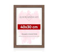 Alison Kingsgate Thin 40X30CM WALNUT Photo Frame-Engineered Wood Picture Frames with Shatterproof Perspex - Ideal for Certificates & Artwork-Wall Mount or Tabletop - Multiple Sizes & Colours Available