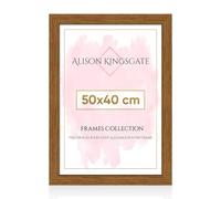 Alison Kingsgate Thin 50X40CM OAK- Photo Frame-Engineered Wood Picture Frames with Shatterproof Perspex - Ideal for Certificates & Artwork-Wall Mount or Tabletop - Multiple Sizes & Colours Available