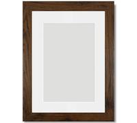 Alison Kingsgate Walnut 10x8 Frame With Mount For 8x6 Size (15.24 x 20.32cm) - Modern Design Walnut 10x8 Picture Frame With Mount with Safe Perspex Front & Wall Hanging Hooks - Handmade Frames