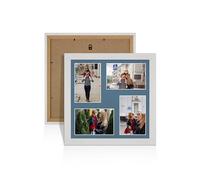 Alison Kingsgate White Ash 12x12 Photo frames for multiple pictures -4 Apertures Collage Frame with Pompadour Mount - Holds (4x) 6x4 Photos - Engineered Wood & Perspex