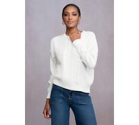 ALISON SHERRI White Cotton Mix Cable Knit Jumper Size: S, Colour: Whit