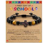 Alissl Baseball Cross Bracelet for Boys, Blue/Gold/Yellow Tiger Eye Natural Stone Bracelet Adjustable, Baseball Gifts for Boys Son Grandson Graduation Gifts for Teens, 6-10 inches, Stone