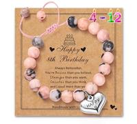 Alissl Birthday Gifts for Little Girls, Adjustable Sparkling Delicate Pink Charm Cute Bracelet for Teen Girls 4-12 Year Old for Daughter Granddaughter Niece Sister Teens Friends, 9"