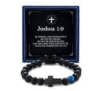 Alissl Christian Cross Bracelet Faith Jewelry Gift for Students & Young Professionals Men with Scripture Card for Son Grandson, Adjustable, no gemstone