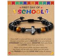 Alissl Cross Bracelets for Teens Boys Kids Football Faith Beacelet Tiger Eye Beaded Adjustable Bracelet Unique Gift Ideas for Confirmation Easter Gifts for Mens Kids Boys, Stone